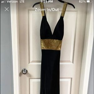 Black and gold formal dress